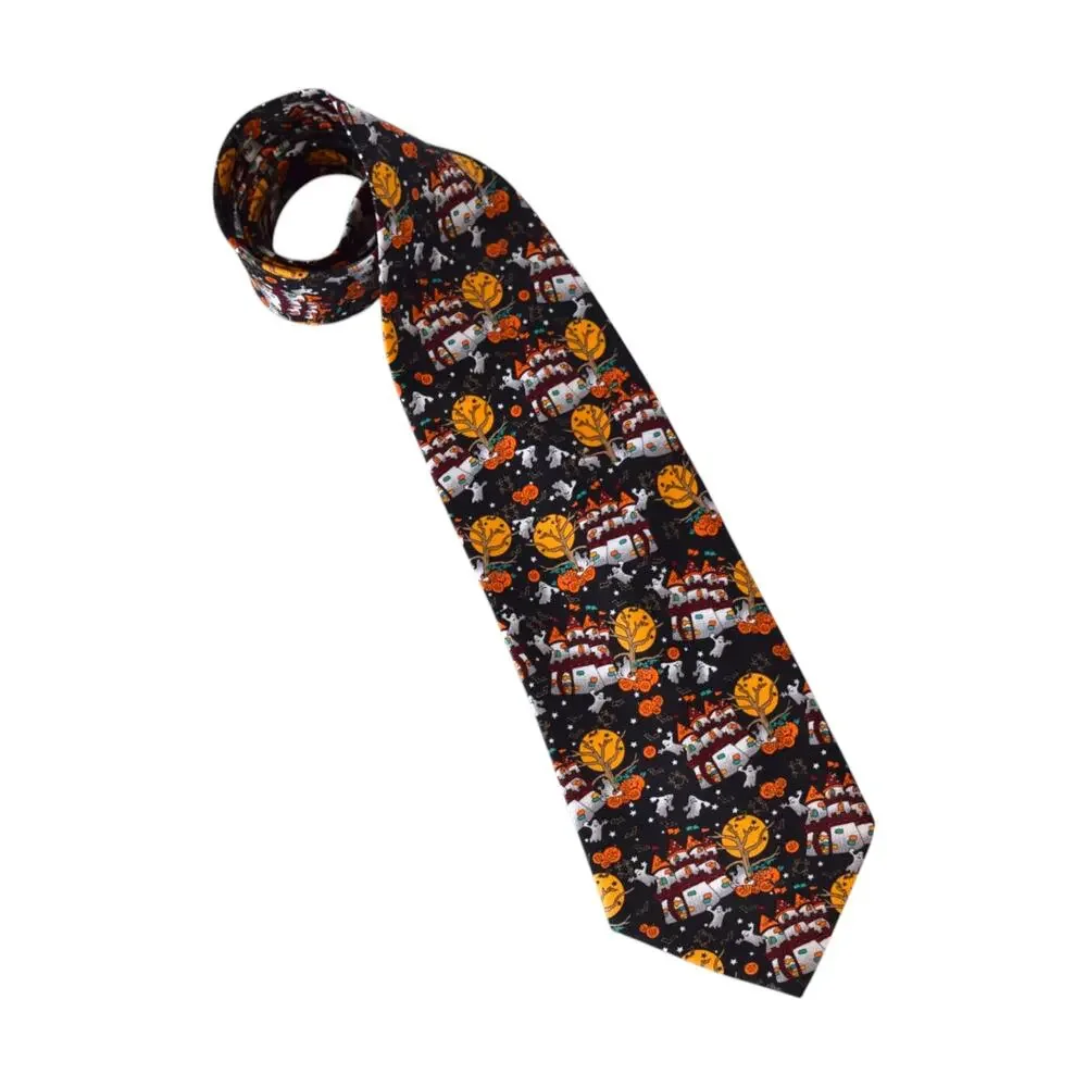 Vintage Halloween Print Spooky Necktie